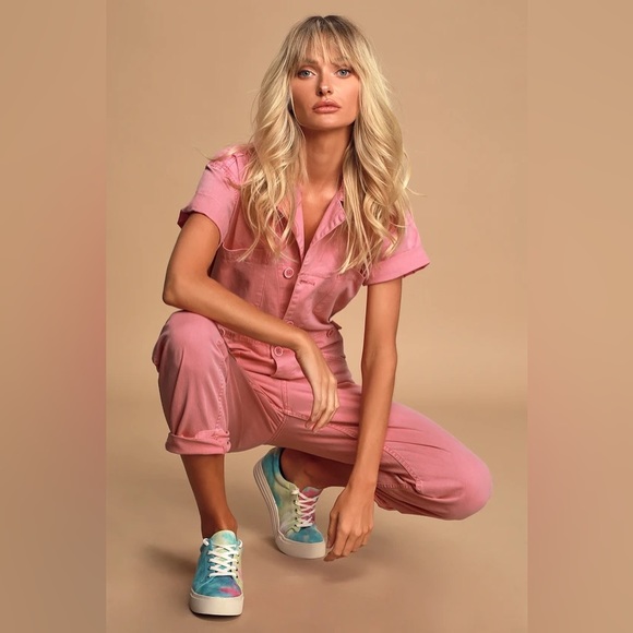 GORGEOUS NWOT PISTOLA DENIM GROVER FEILD SUIT Pink Washed Pink Sz Sm - Picture 3 of 7